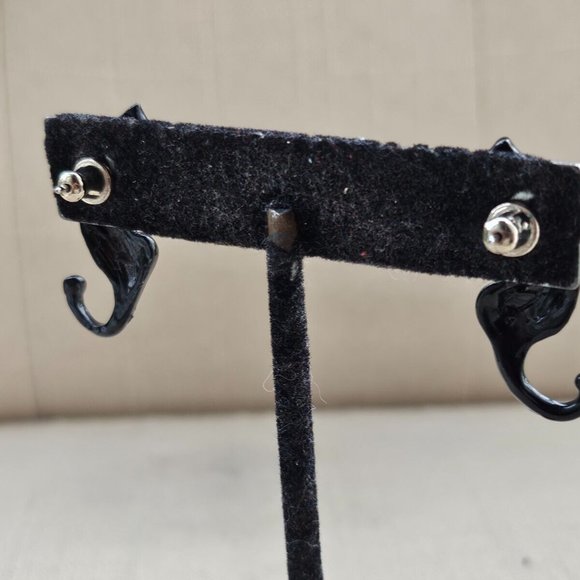 Cat Earrings Women Ear Jewelry Black Tone Fashion Jewelry Earrings - Picture 10 of 10